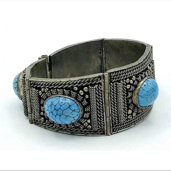 Silver 925 and Blue Stone Bracelet - Picture 1 of 7